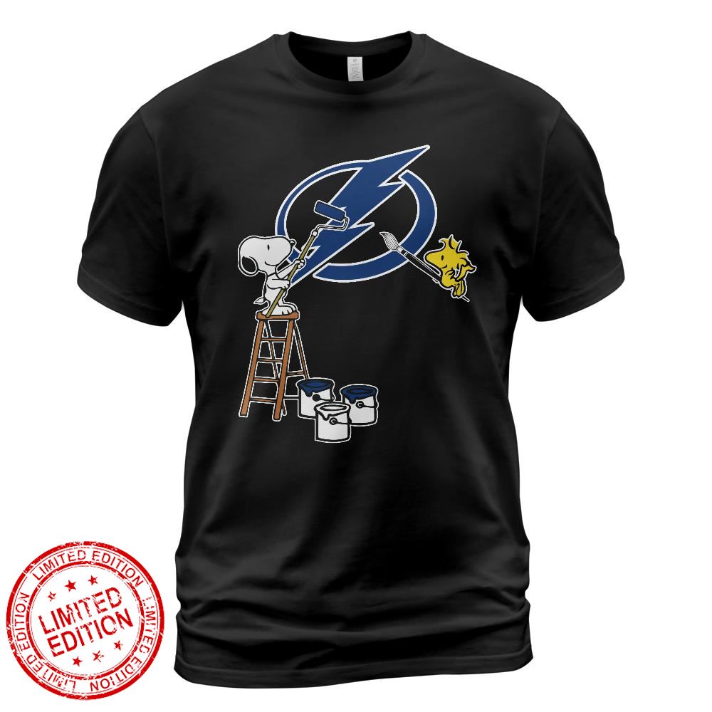 Tampa Bay Lightning Snoopy and Woodstock Painting Logo Shirt
