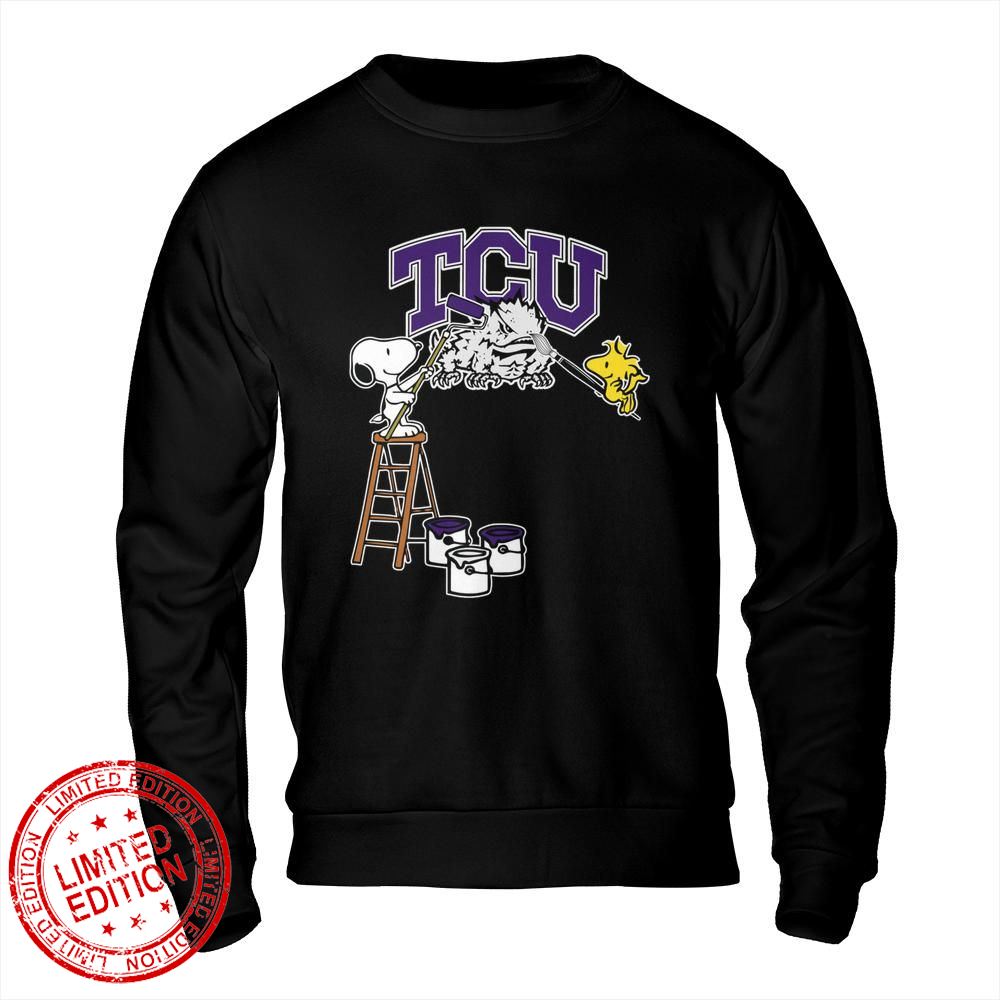 TCU Horned Frogs Snoopy and Woodstock Painting Logo Shirt