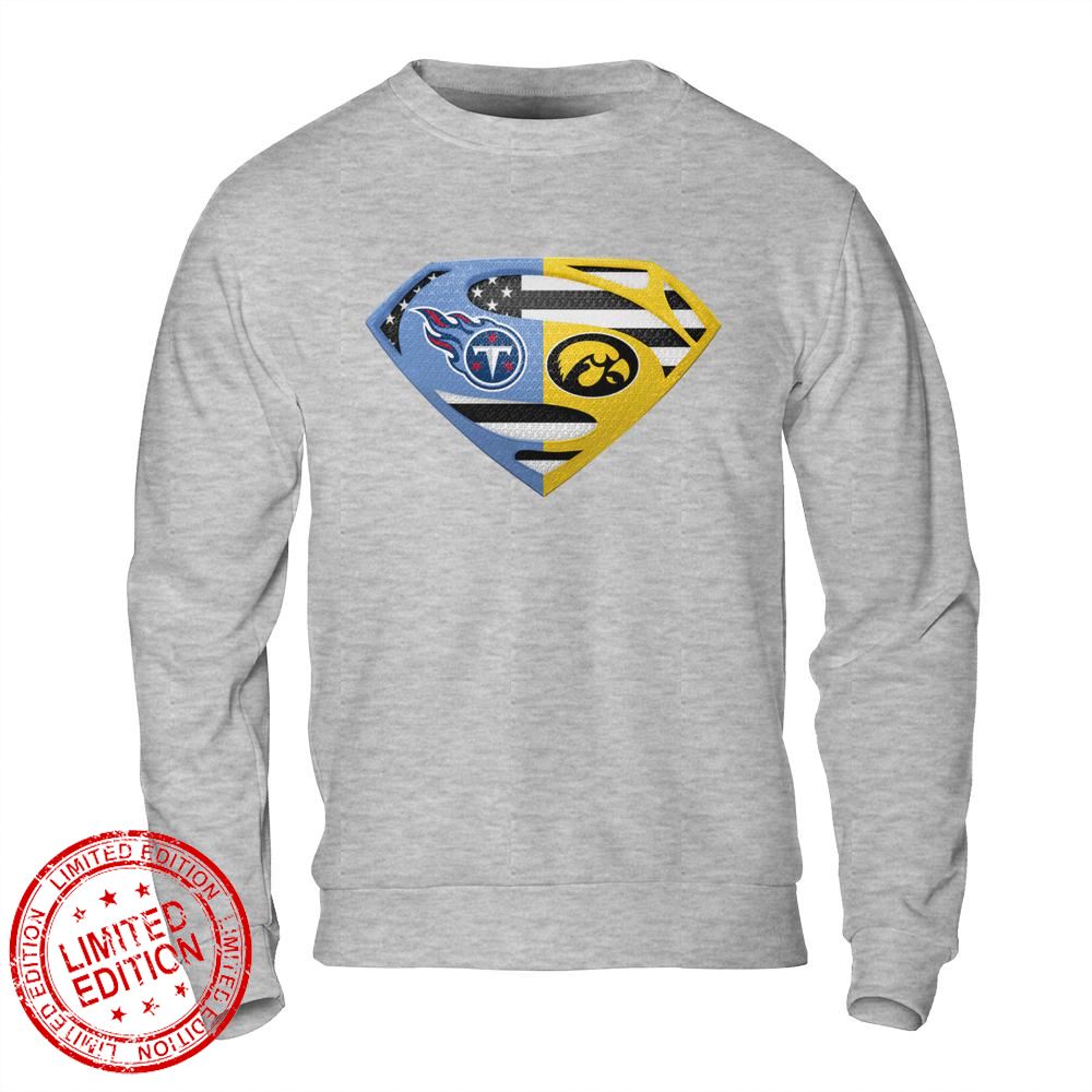 Tennessee Titans Iowa Hawkeyes Superman Logo Us Flag Shirt