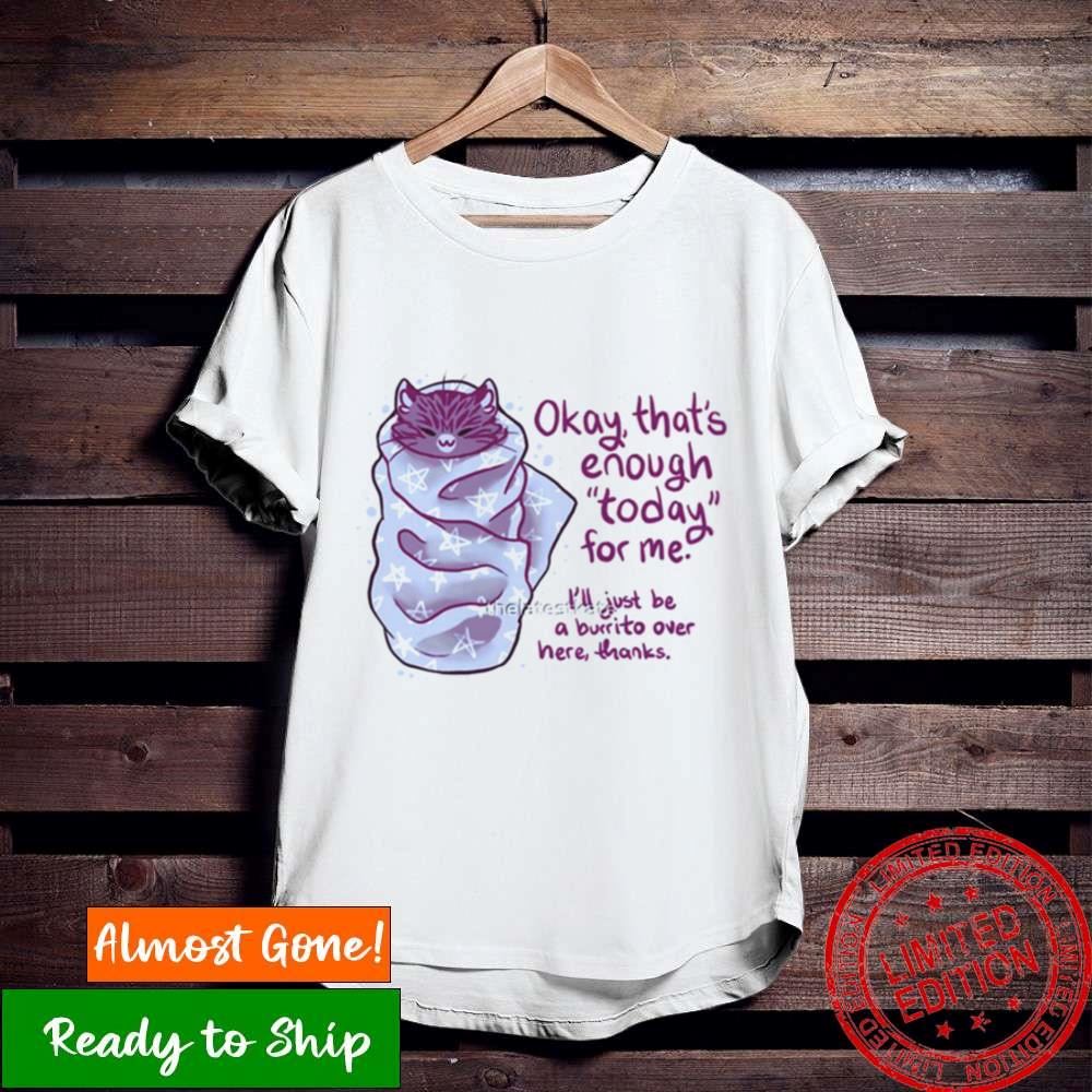 That’S Enough Today For Me Purrito Burrito Cat Mental Health Shirt