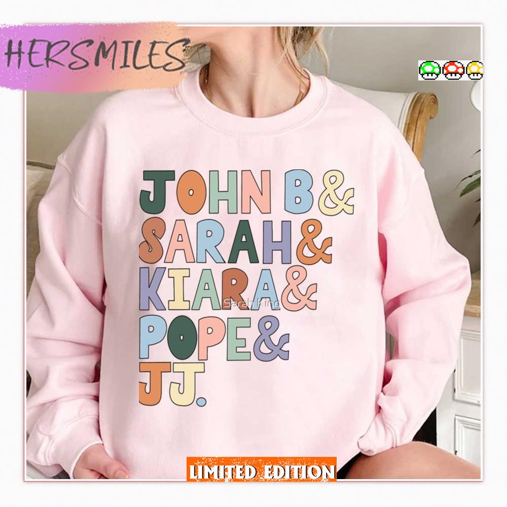 The Pogues John B Sarah Kiara Pope &amp Jj In Color Outer Banks Shirt