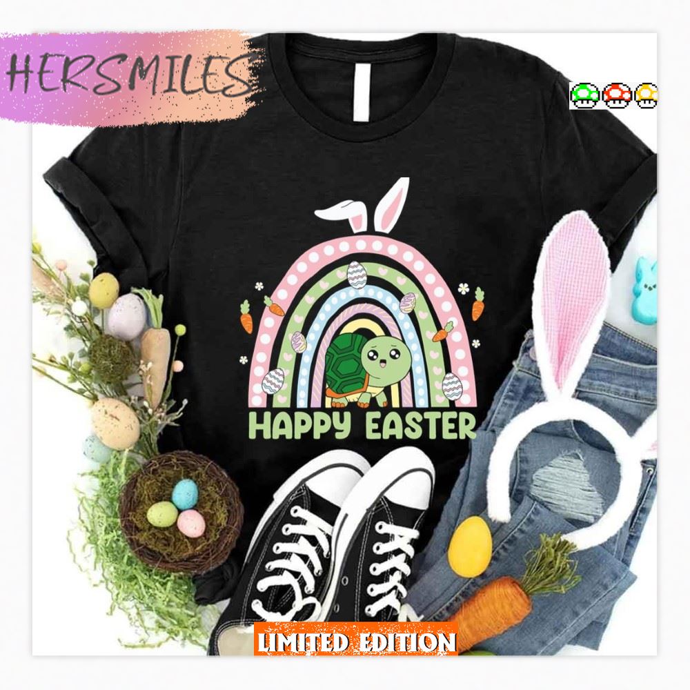 Turtle Happy Easter Rainbow Shirt