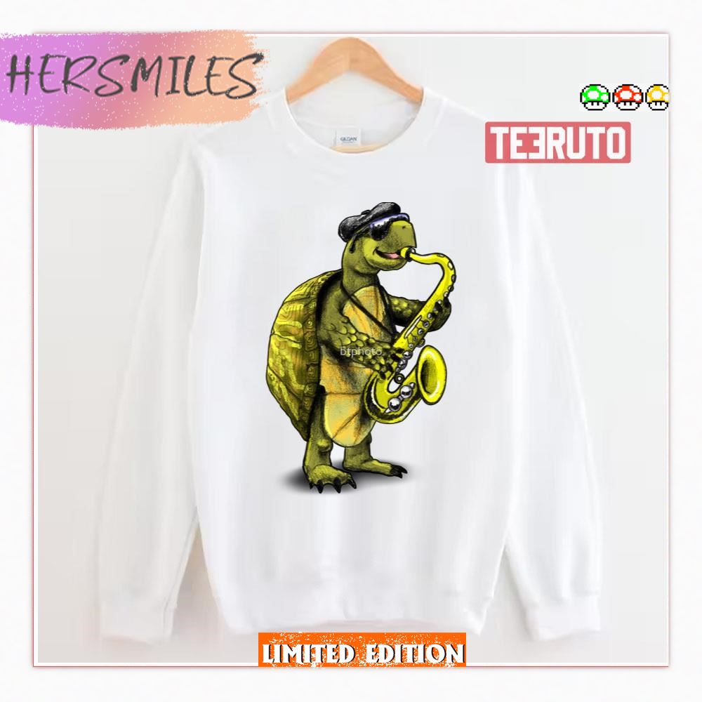 Turtle Playing The Saxophone T-Shirt