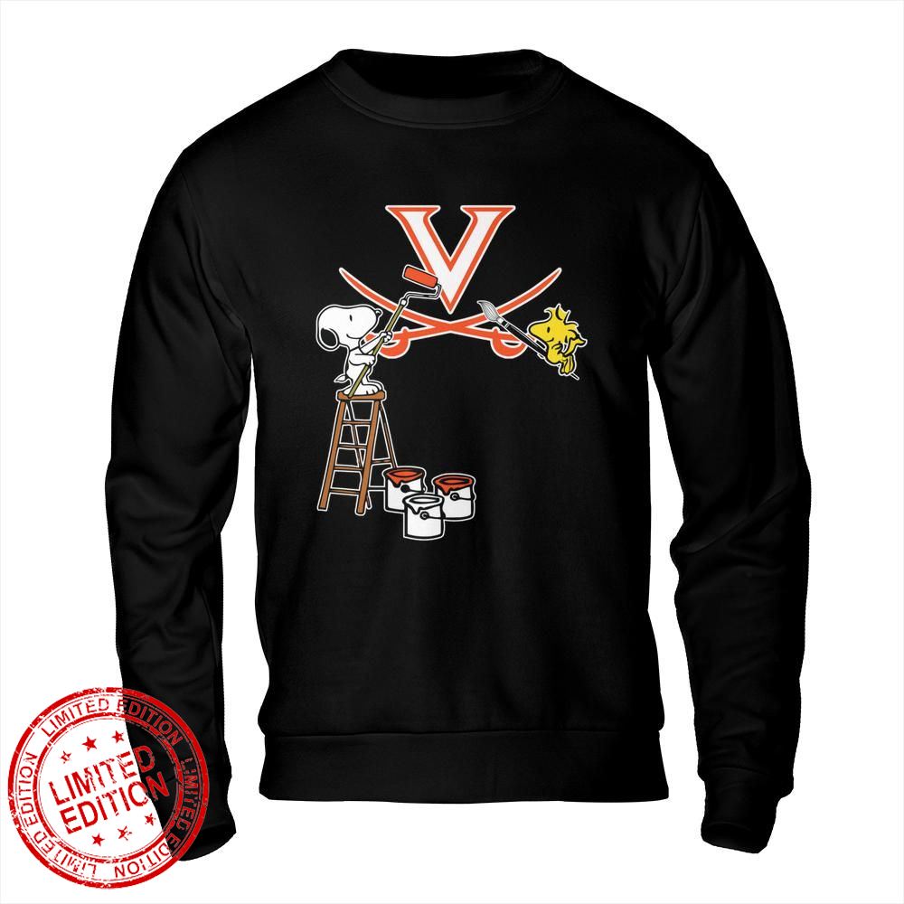 Virginia Cavaliers Snoopy and Woodstock Painting Logo Shirt