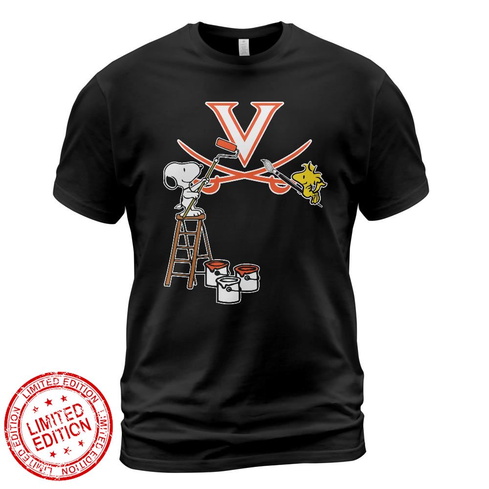 Virginia Cavaliers Snoopy and Woodstock Painting Logo Shirt