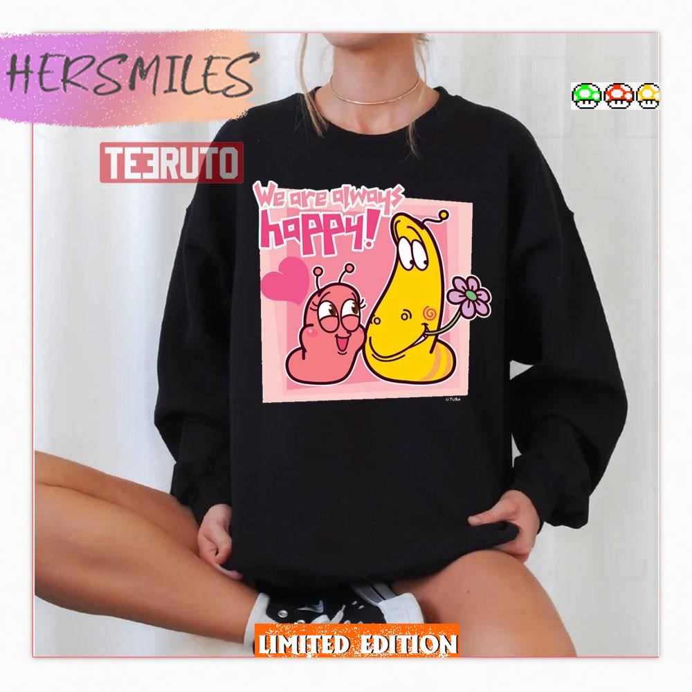 We Are Always Happy Larva Animation T-Shirt