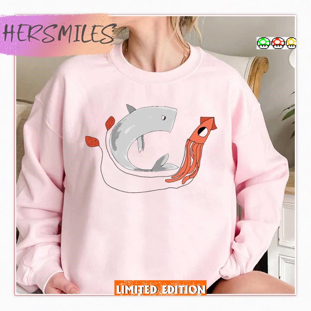 Whale Vs Squid Origami Art T-Shirt