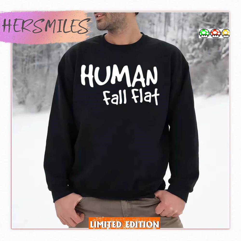 White Logo Human Fall Flat T-Shirt