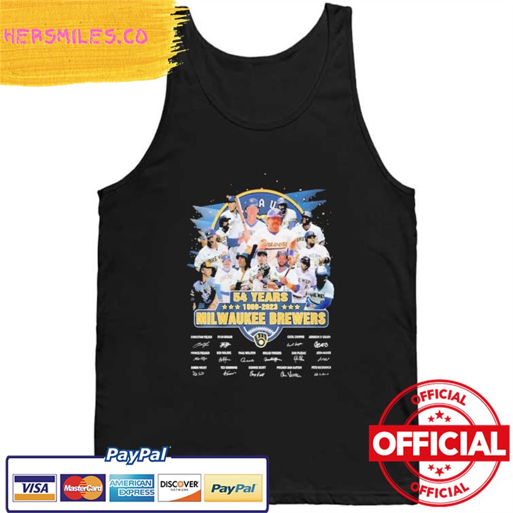 Official Milwaukee Brewers 54 Years 1969-2023 signatures Shirt Official Milwaukee Brewers 54 Years 1969-2023 signatures Shirt