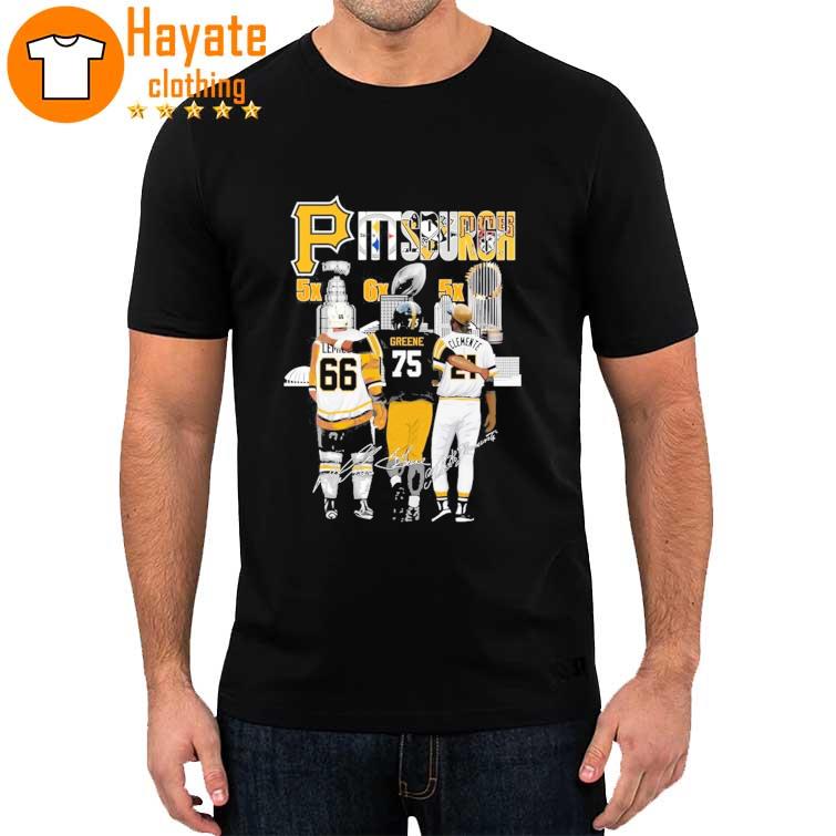 Pittsburgh Lemieux Greene and Clemente Skylines signatures 2023 Shirt