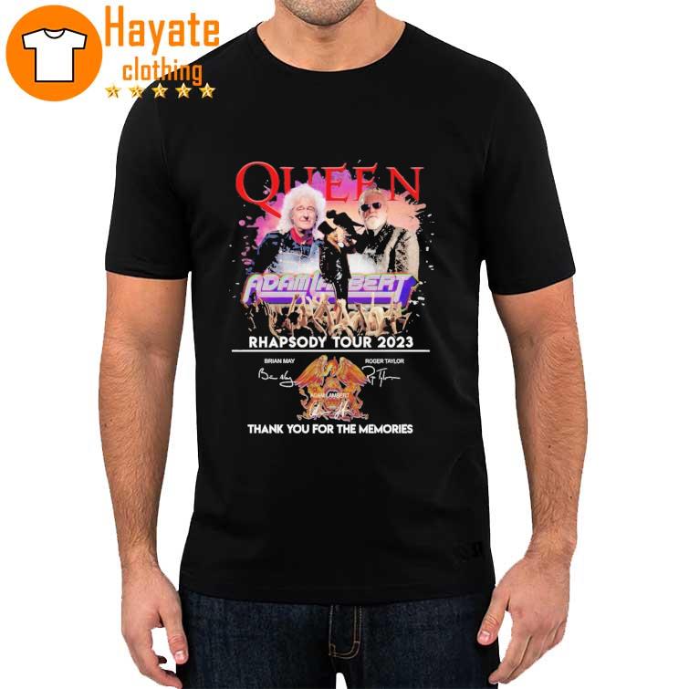 Queen Adam Lambert Rhapsody Tour 2023 Thank You for the memories signatures Shirt