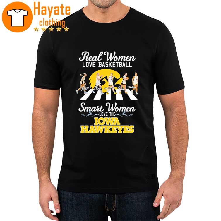Real Women love Basketball Smart Women love the Iowa Hawkeyes signatures 2023 Shirt