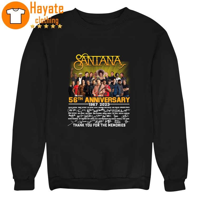 Santana 56th Anniversary 1967-2023 Thank You for the memories signatures Shirt Santana 56th Anniversary 1967-2023 Thank You for the memories signatures Shirt