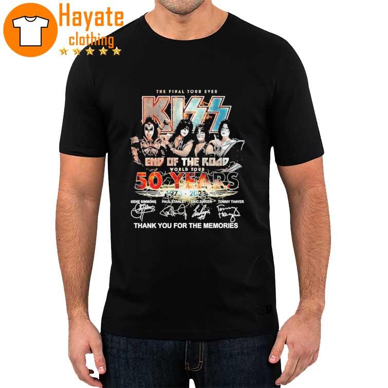 The Final Tour Ever Kiss end of the Road World Tour 50 Years 1973-2023 signatures Shirt