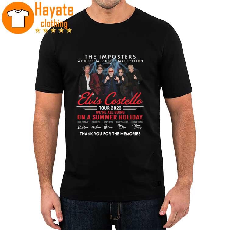 The Imposters with special guest Charlie Sexton Elvis Costello Tour 2023 signatures Shirt