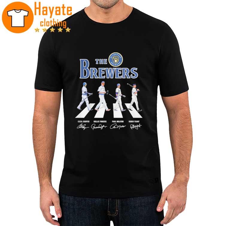 The Milwaukee Brewers Cooper Fingers Molitor and Yount abbey road signatures 2023 Shirt