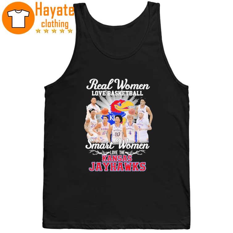 The Teams Sports Real women love basketball smart women love the Kansas Jayhawks signatures Shirt The Teams Sports Real women love basketball smart women love the Kansas Jayhawks signatures Shirt
