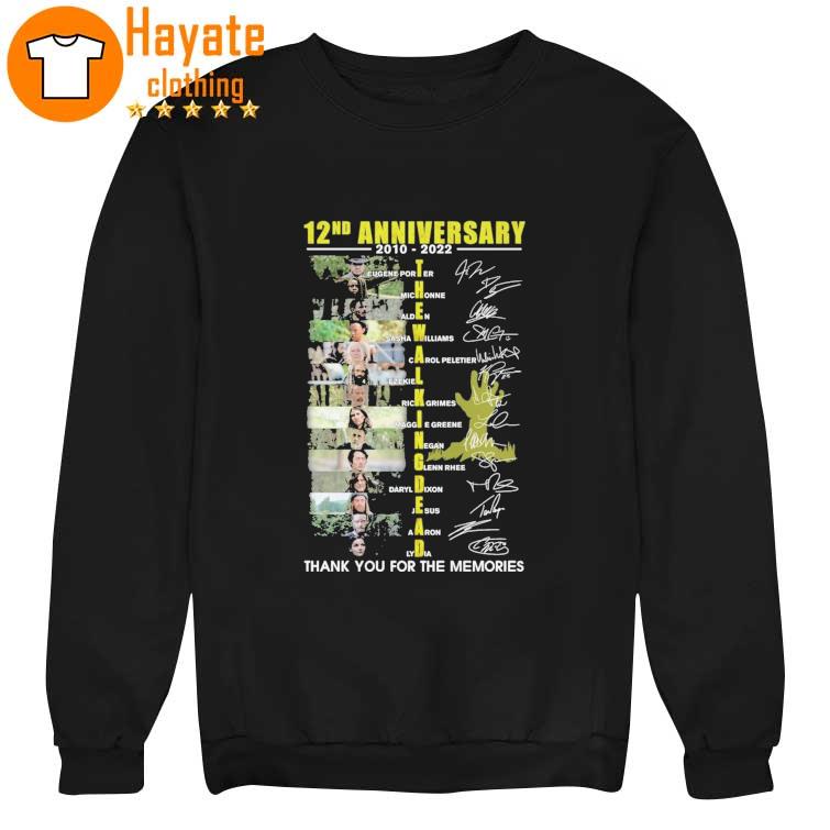 The Walking Dead 12ND Anniversary 2010-2022 thank You for the memories signatures Shirt The Walking Dead 12ND Anniversary 2010-2022 thank You for the memories signatures Shirt