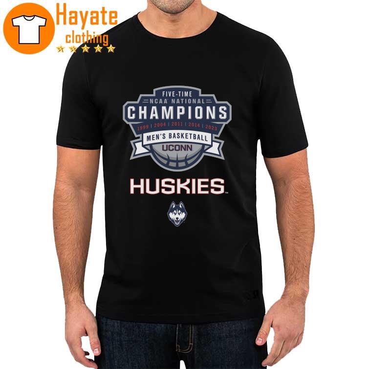 Uconn Huskies Five-Time NCAA National Champions Men’s Basketball 2023 Shirt