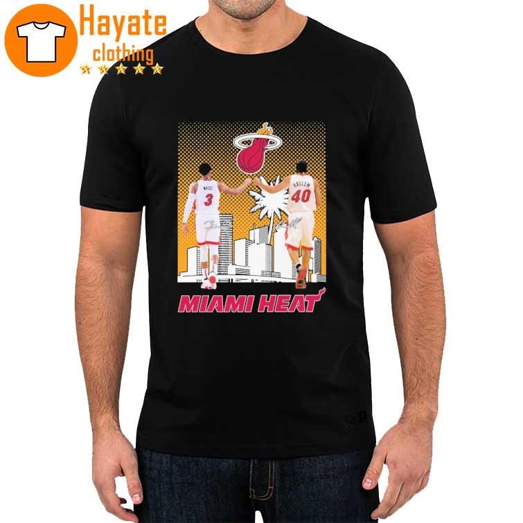 Wade and Haslem Miami Heat Skylines 2023 signatures Shirt