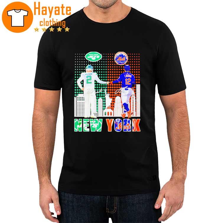 Zach Wilson New York Jets and Francisco Lindor New York Mets signature Shirt