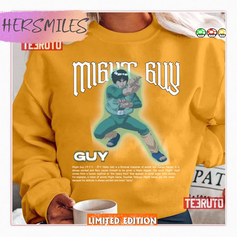 A Character From Naruto Shippuden Might Guy Shirt