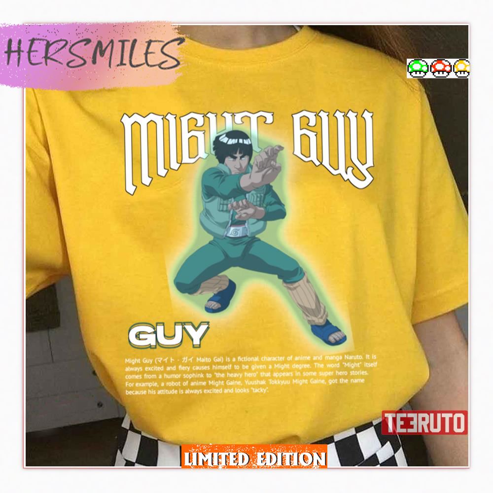 A Character From Naruto Shippuden Might Guy Shirt