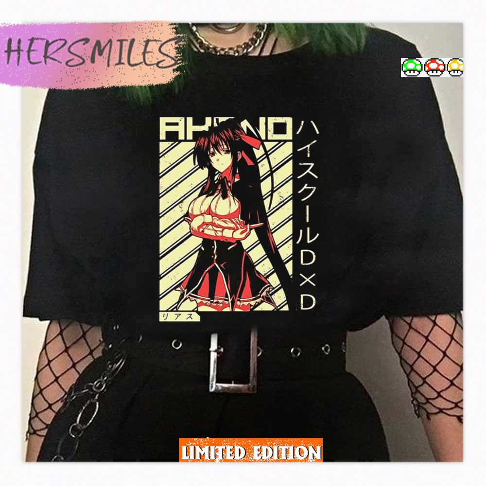 Akeno Himejima Highschool Dxd Color Stripe Grunge Texture Shirt Akeno Himejima Highschool Dxd Color Stripe Grunge Texture Shirt