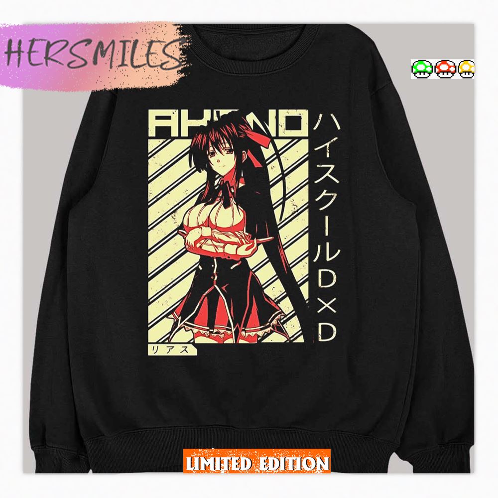 Akeno Himejima Highschool Dxd Color Stripe Grunge Texture Shirt