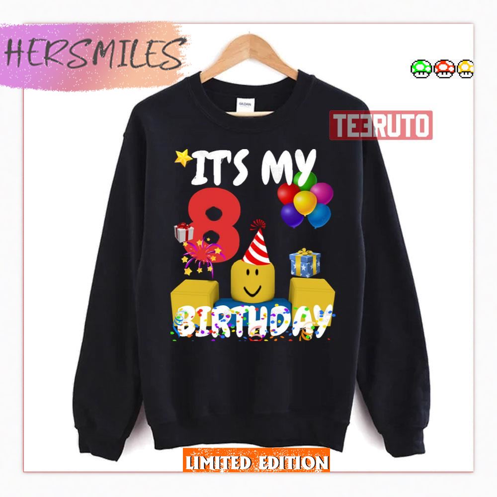 Birthday Boy It's My 8th Birthday Fun 8 Years Old Gift Roblox Noob Shirt Birthday Boy It's My 8th Birthday Fun 8 Years Old Gift Roblox Noob Shirt