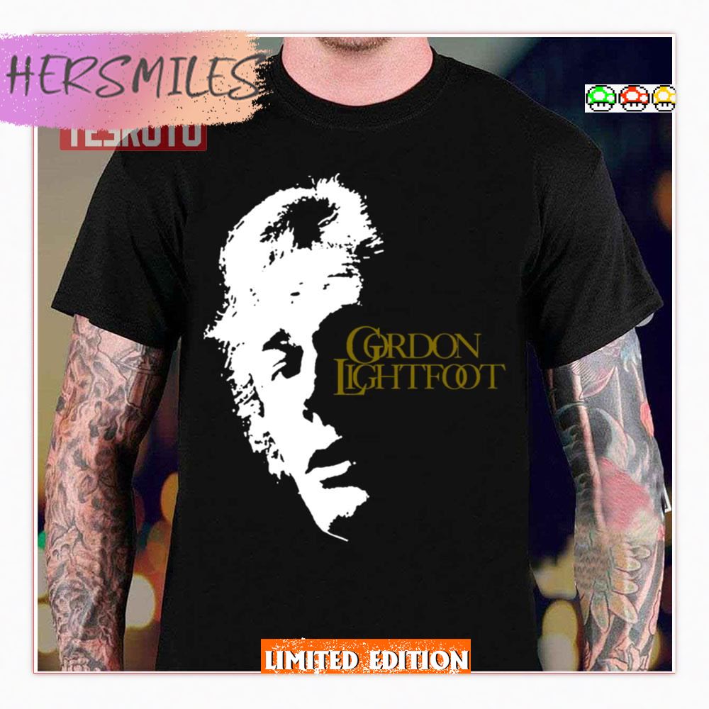 Black And White Gordon Lightfoot Silhouette Shirt