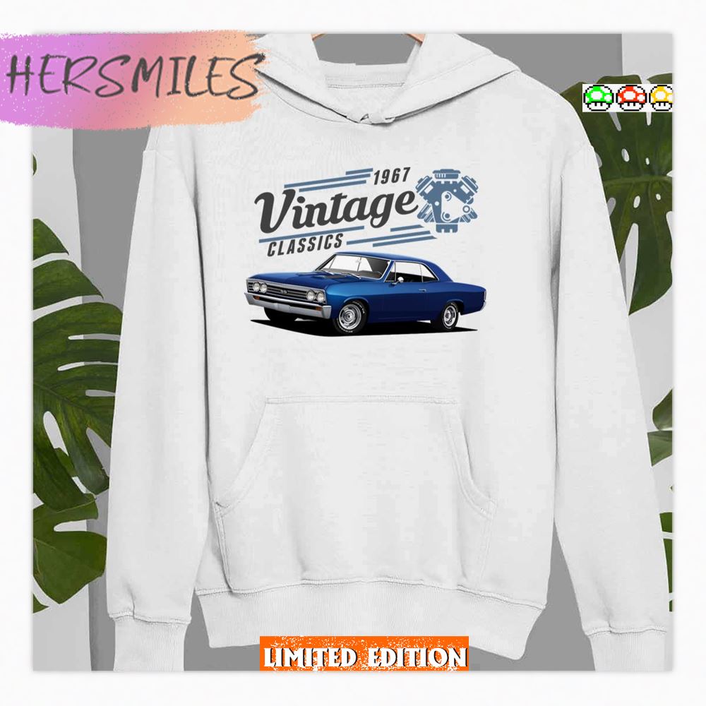 Blue Chevelle Car 1967 Vintage Classic Shirt