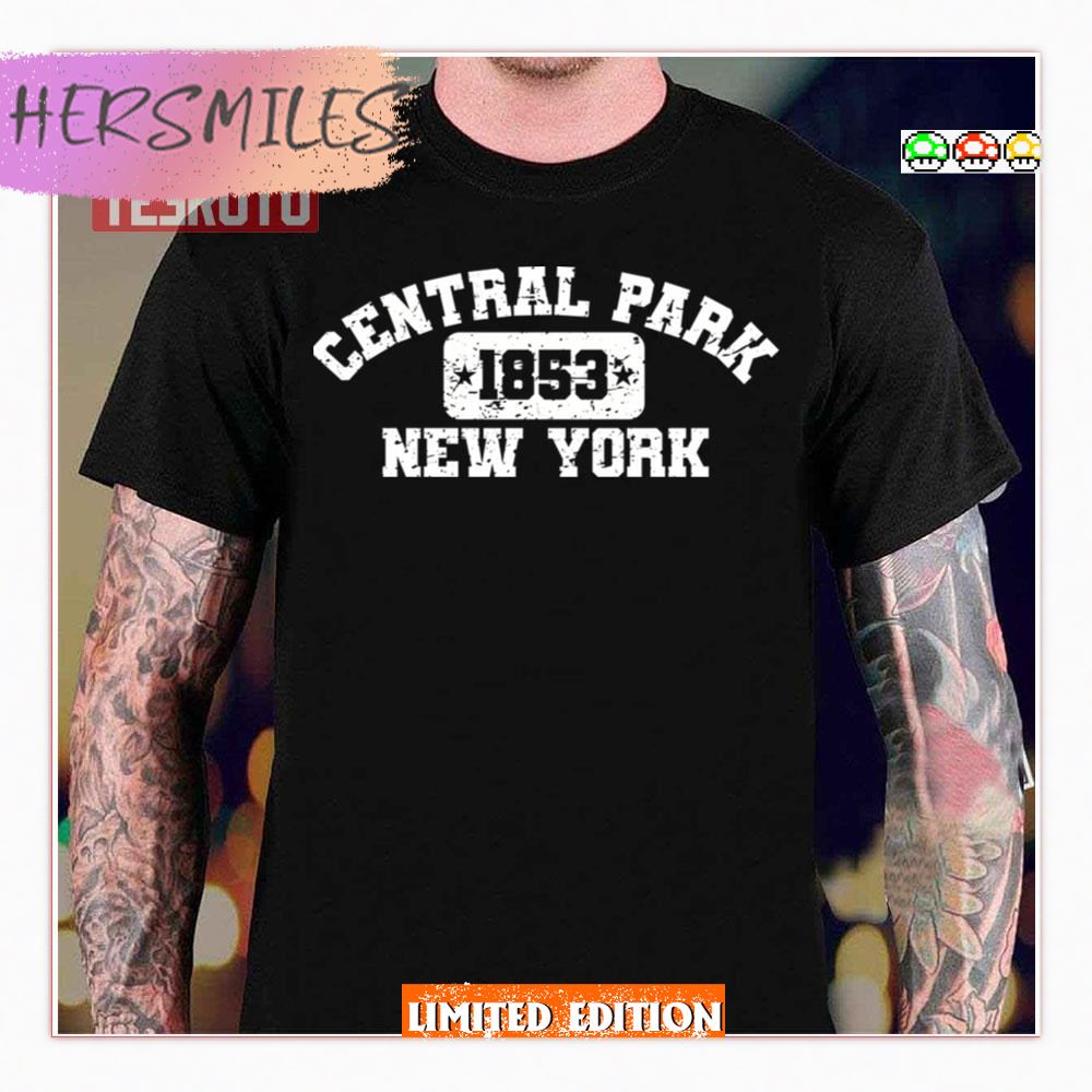 Central Park Nyc Athletic Style Distressed Vintage Shirt