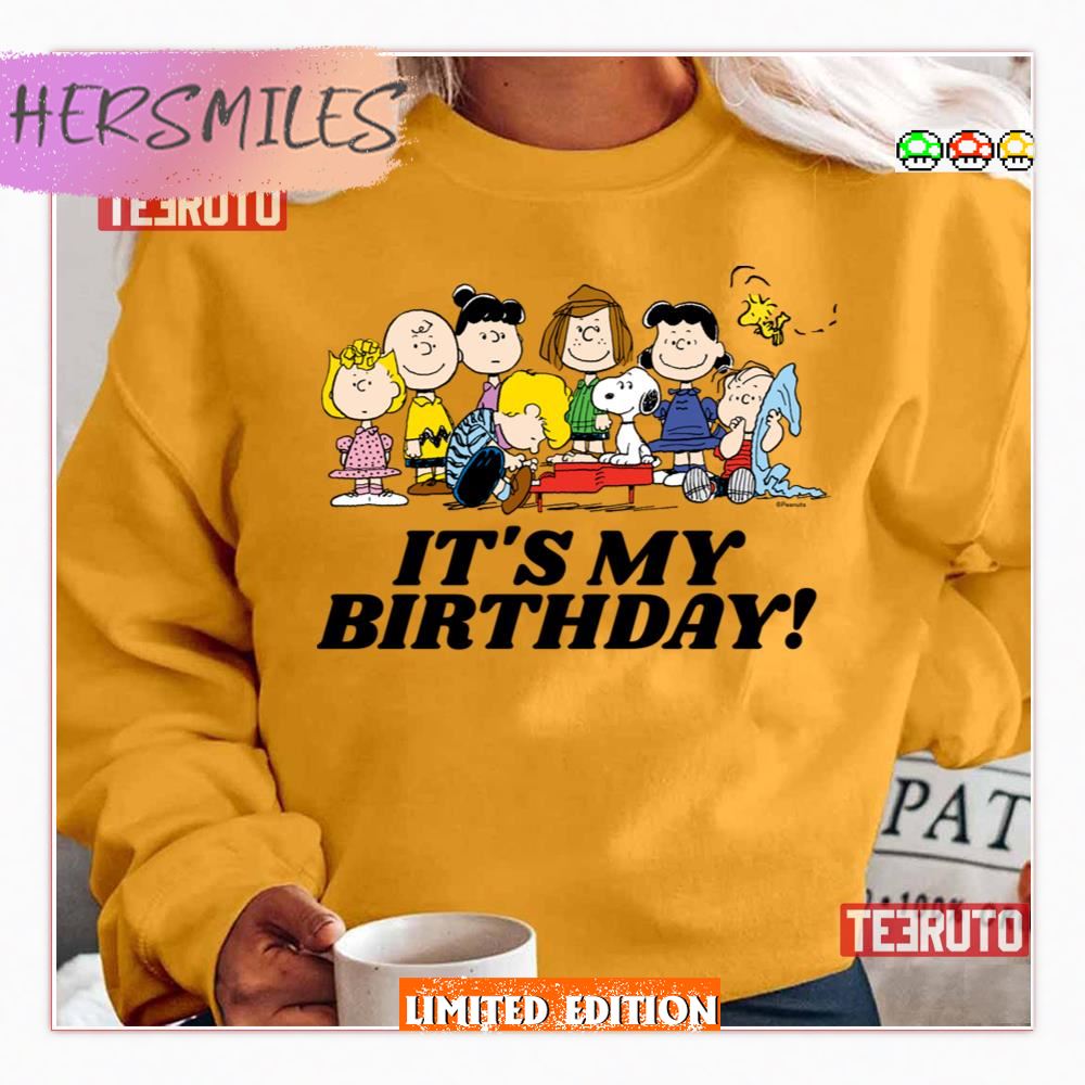 Charlie Brown And Gang It’s My Birthday Baby Peanuts Shirt