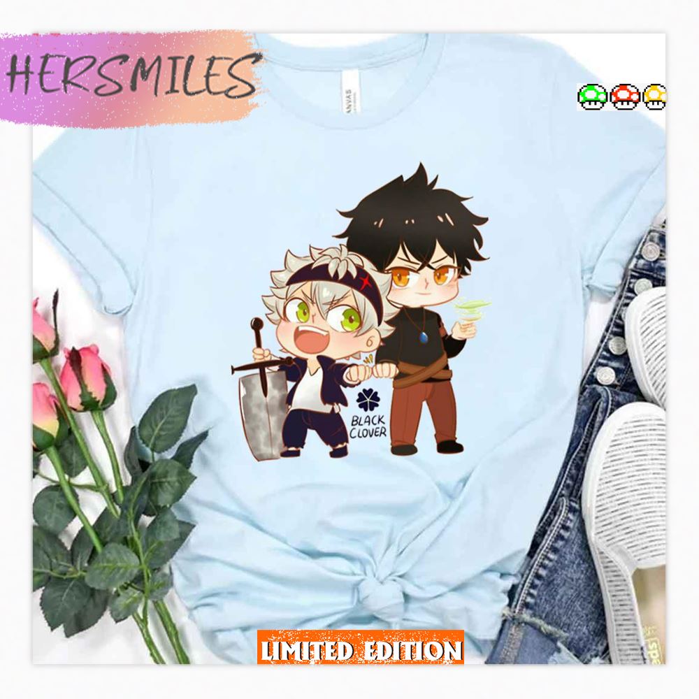 Chibi Cute Fanart Of Black Clover Asta And Yuno Shirt