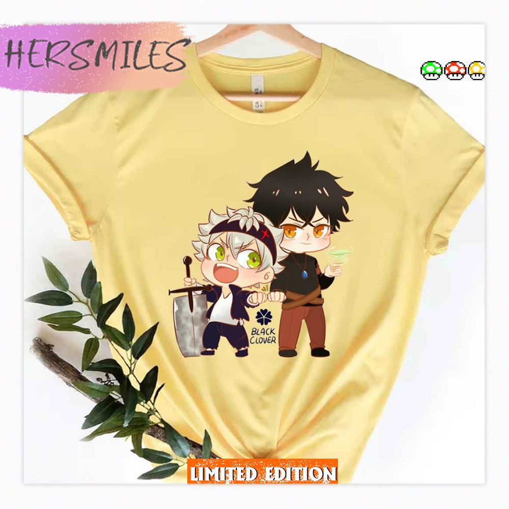 Chibi Cute Fanart Of Black Clover Asta And Yuno Shirt