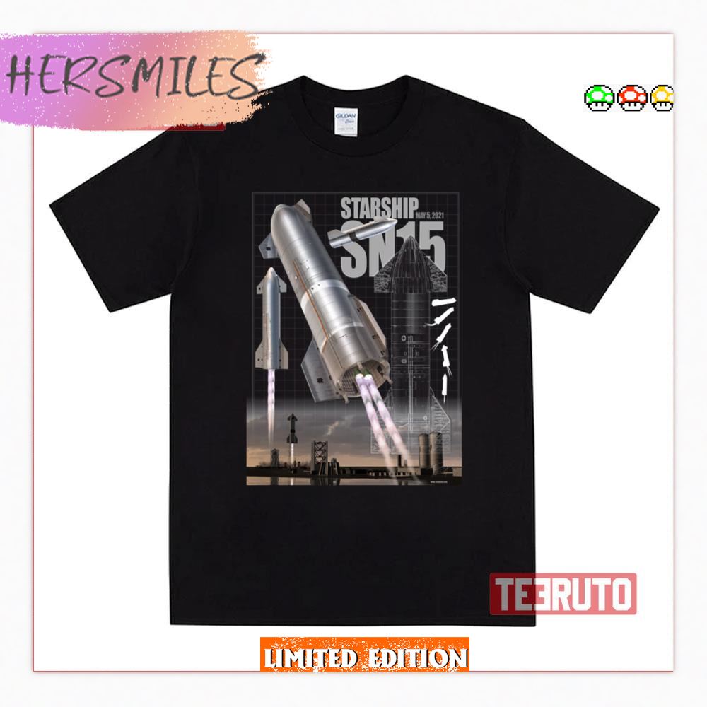 Cool Graphic Spacex Starship Variant Sn15 Shirt