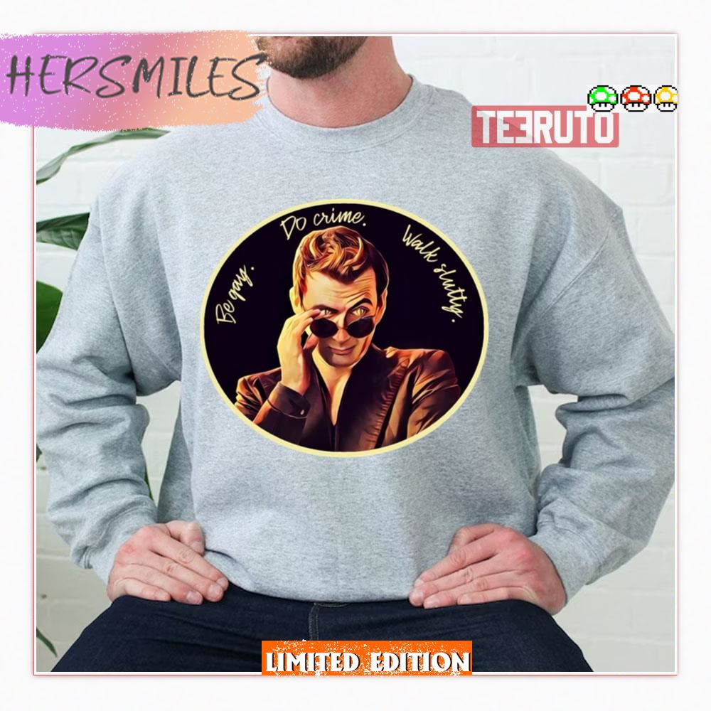 Crowley Fanart Funny Moment Good Omens Sweatshirt