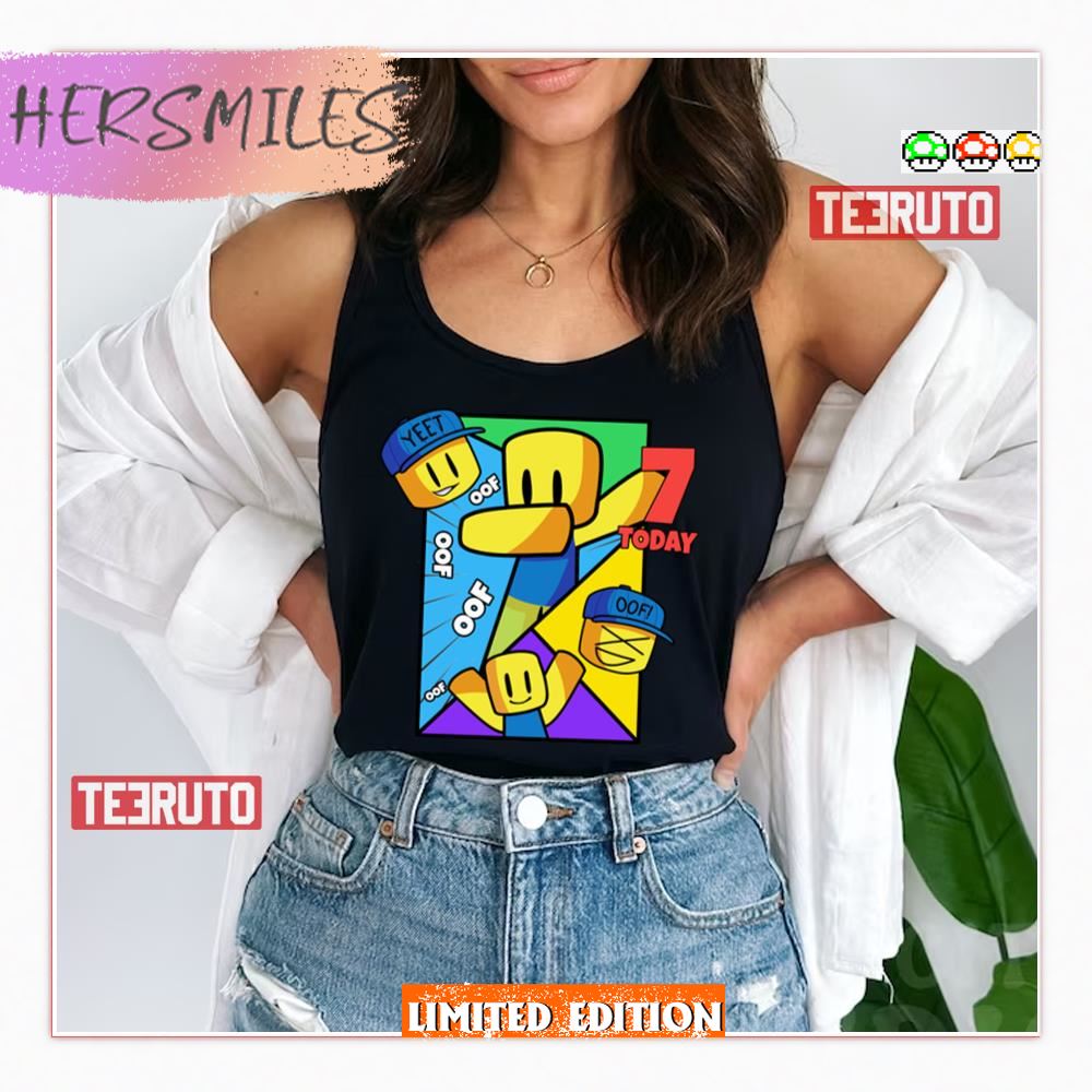 Dabbing Noob Oof Yeet Birthday 7 Roblox Shirt Dabbing Noob Oof Yeet Birthday 7 Roblox Shirt