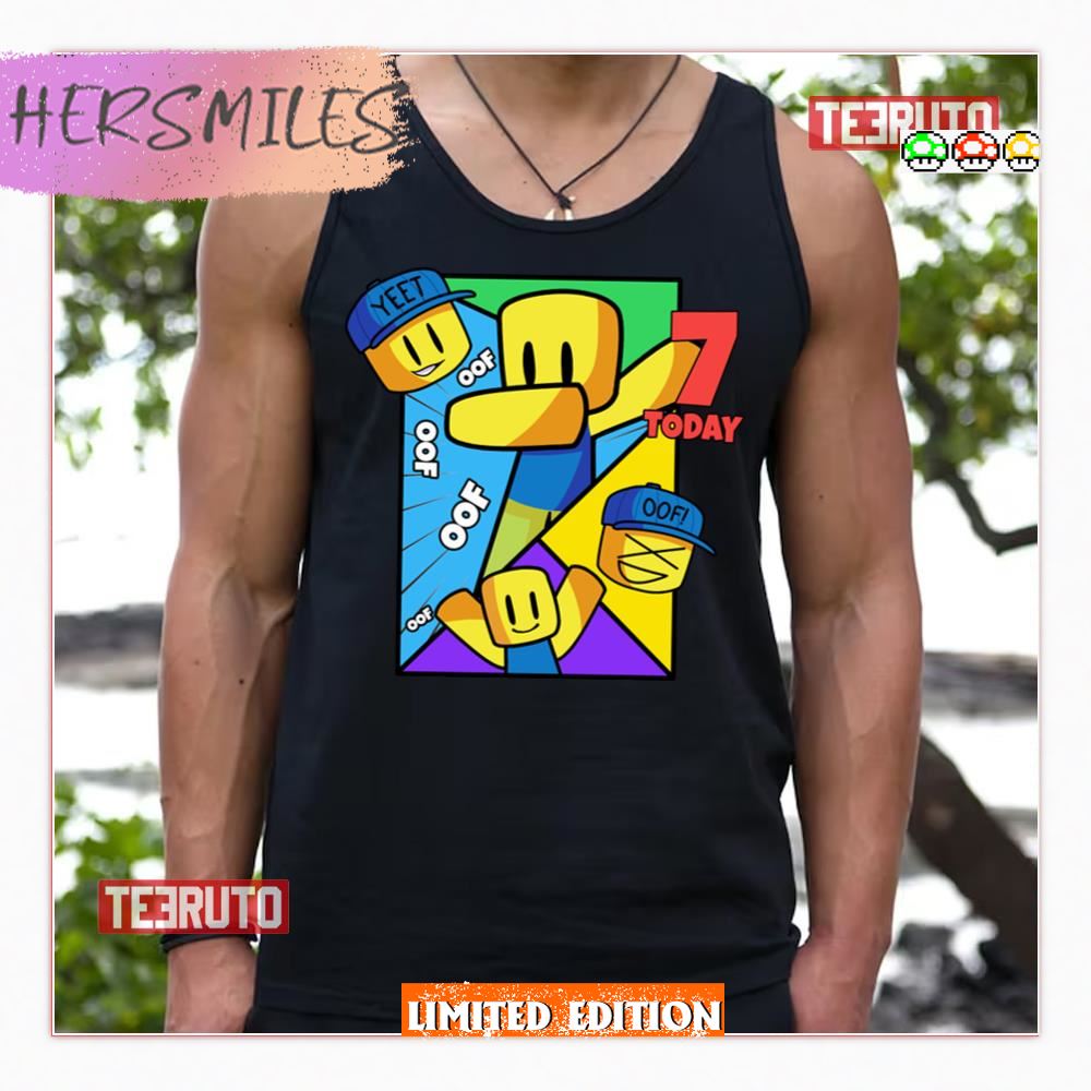Dabbing Noob Oof Yeet Birthday 7 Roblox Shirt