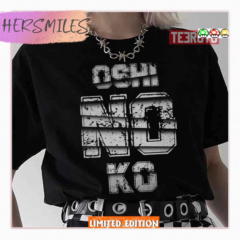 Distressed Design Oshi No Ko Text Shirt