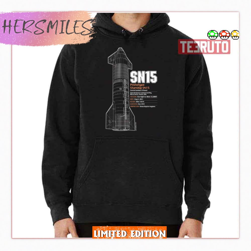 Elon Musk Spacex Starship Sn15 Plans Shirt