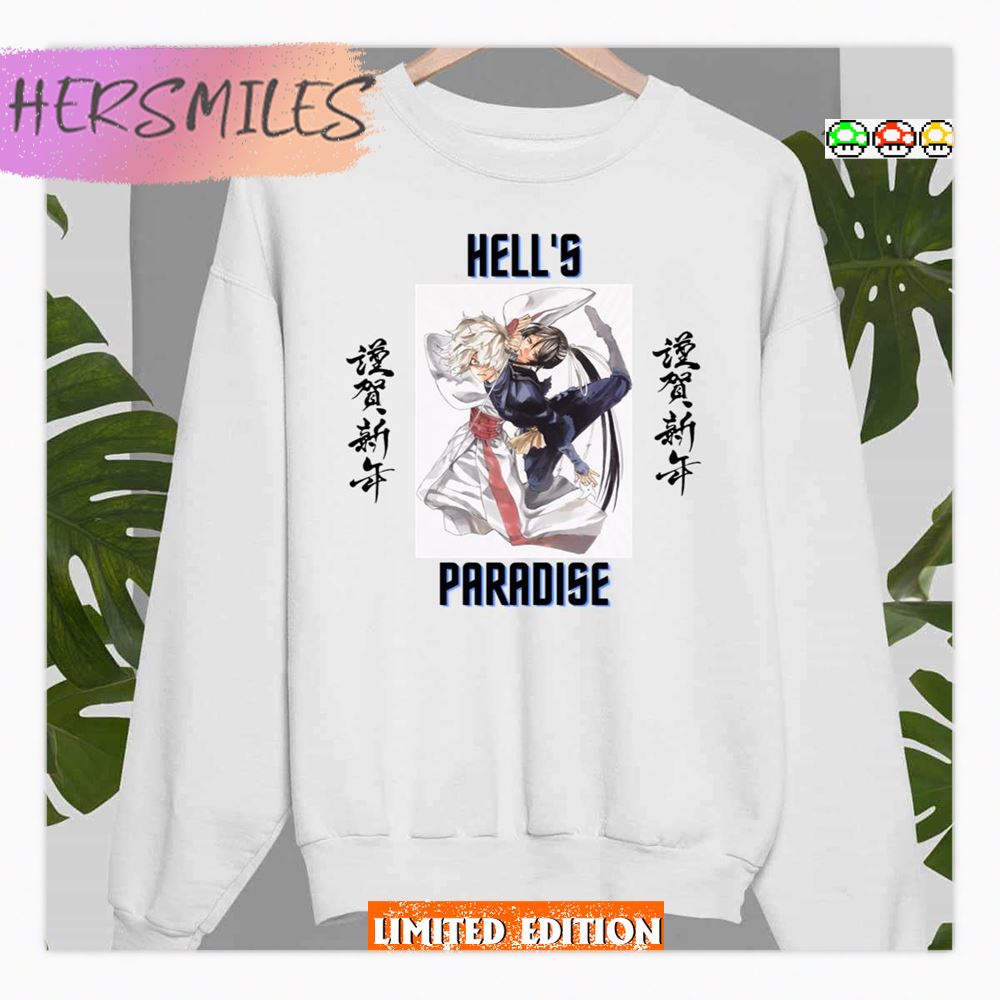 Fantasu Illustration Hell's Paradise Jigokuraku Gabimaru & Yuzuhira Shirt Fantasu Illustration Hell's Paradise Jigokuraku Gabimaru & Yuzuhira Shirt