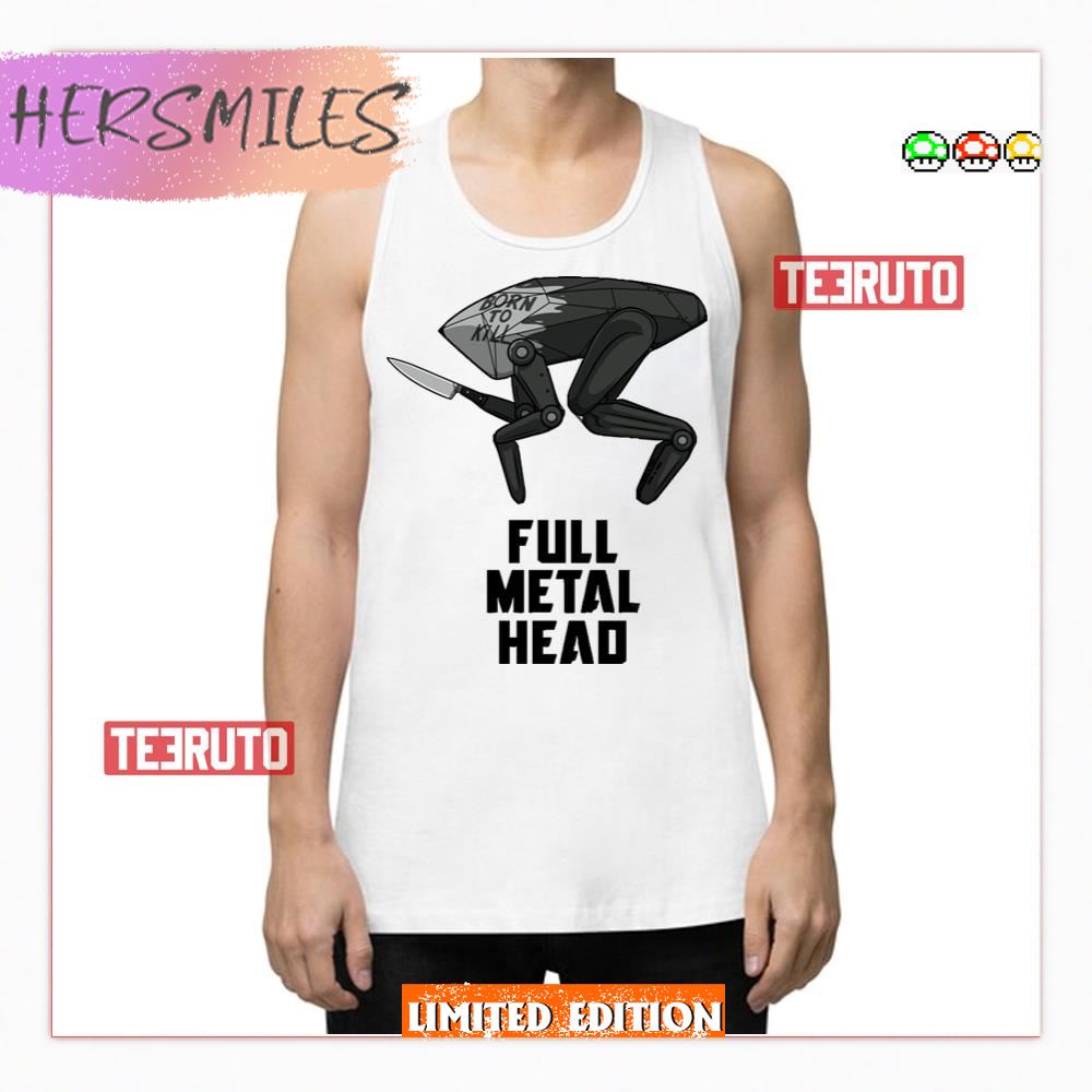 Full Metal Head Black Mirror Robot Tank Top