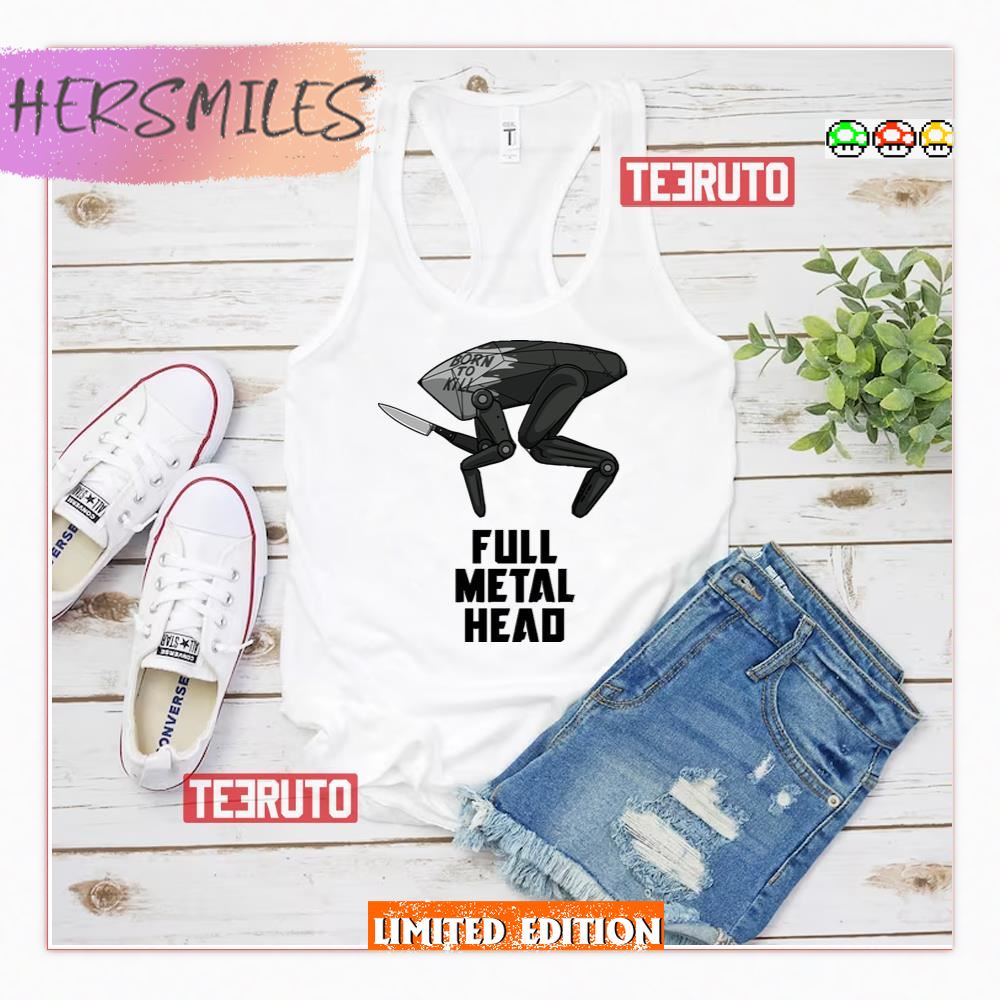 Full Metal Head Black Mirror Robot Tank Top