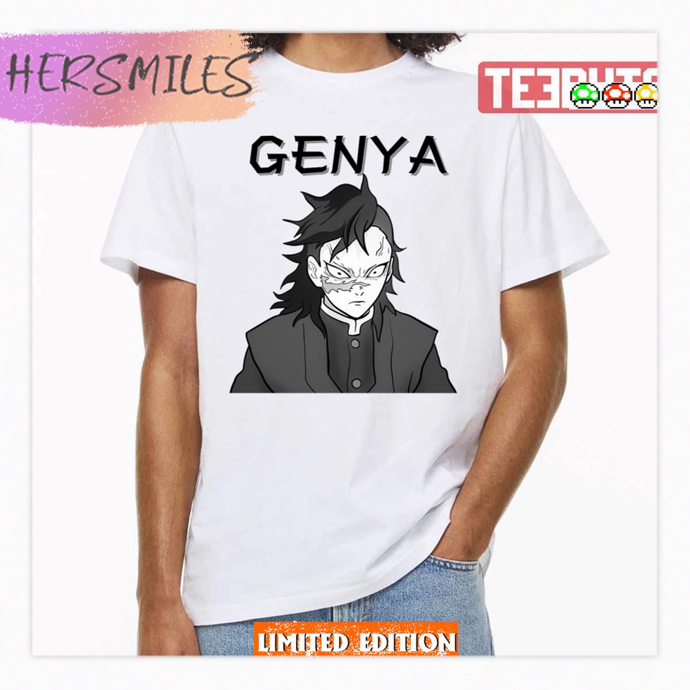 Genya Of Demon Slayer Black And White Art Shirt
