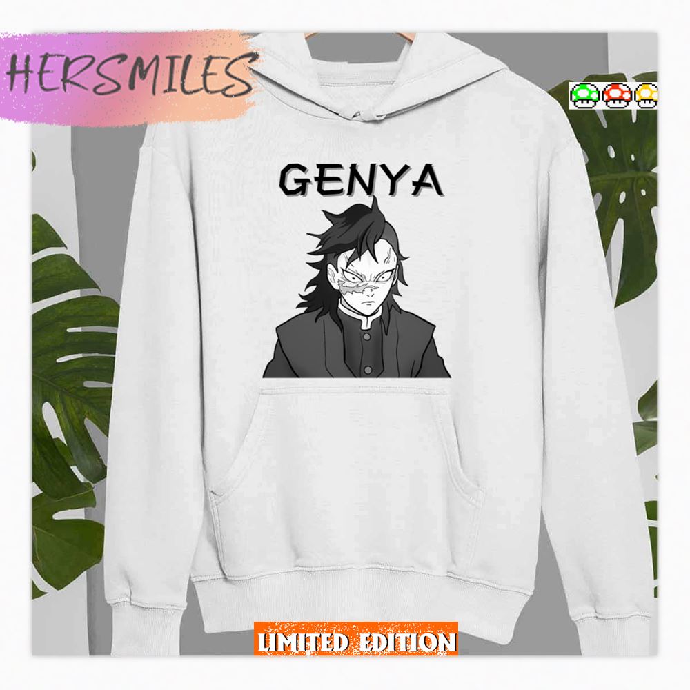 Genya Of Demon Slayer Black And White Art Shirt