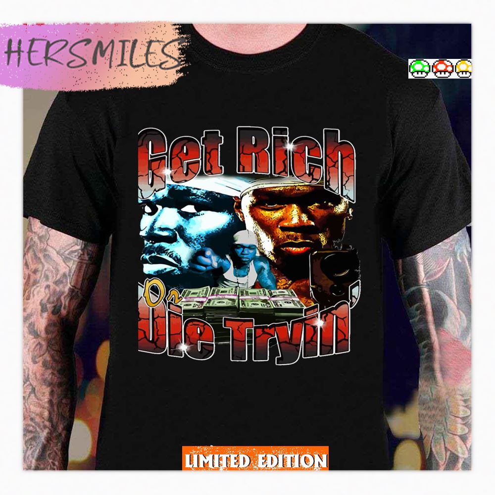 Get Rich Or Die Tryin 50 Cent Vintage Bootleg Shirt