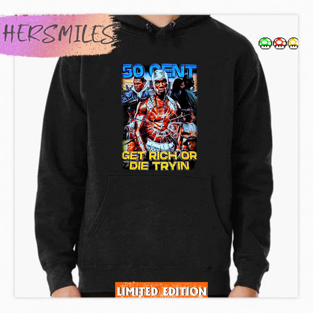 Get Rich Or Die Tryin Amazing Graphic Of 50 Cent Top Rapper Shirt