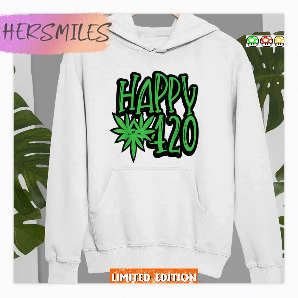 Green Colored Happy 420 Day Shirt